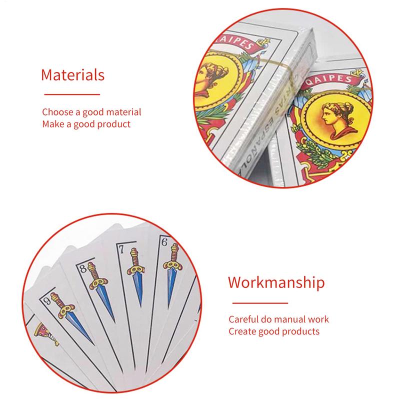 Испанские игральные карты Испанская покерная игра Водонепроницаемая колода из 50 карт Семейная вечеринка Настольная игра Магическая карта для игры на вечеринке