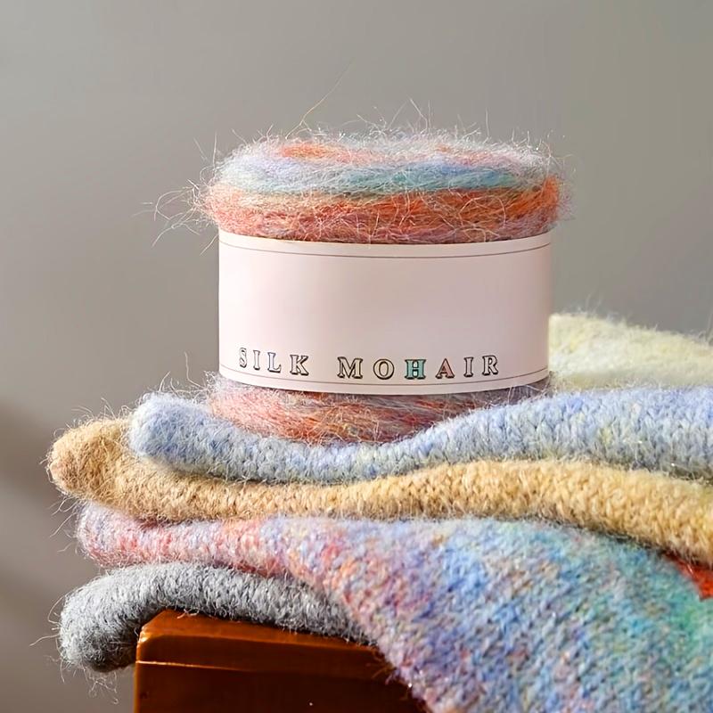 1 шт. Нить Многоэлементный Натуральный Шелк Чистый Хлопок Градиентный Цвет Многофункциональная Ручного Вязания Пряжа Ручной Работы Подарок