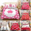 3D Printed Couple Bedding Set I Love You Crown Duvet Cover Double Twin Full Queen King Adult Kids Bedclothes Quilt Cover