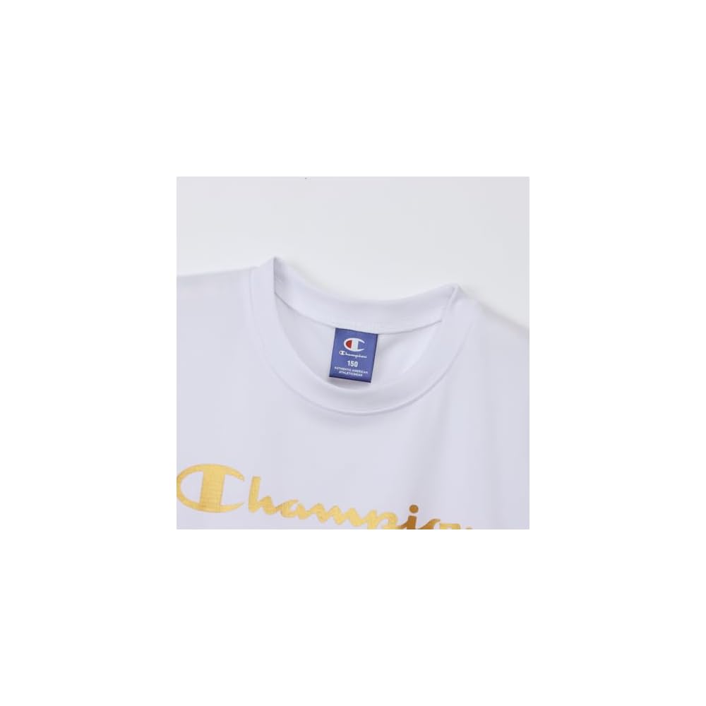Champion Kids Short-Sleeve Crew Neck UV Protection Quick-Drying Script Logo Print T-Shirt and