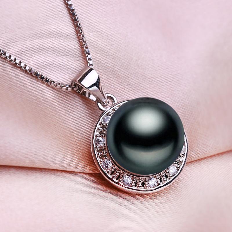 seniko Freshwater Pearl Necklace CZ Cubic Zirconia Fashion Geometry Cage Necklaces For Women
