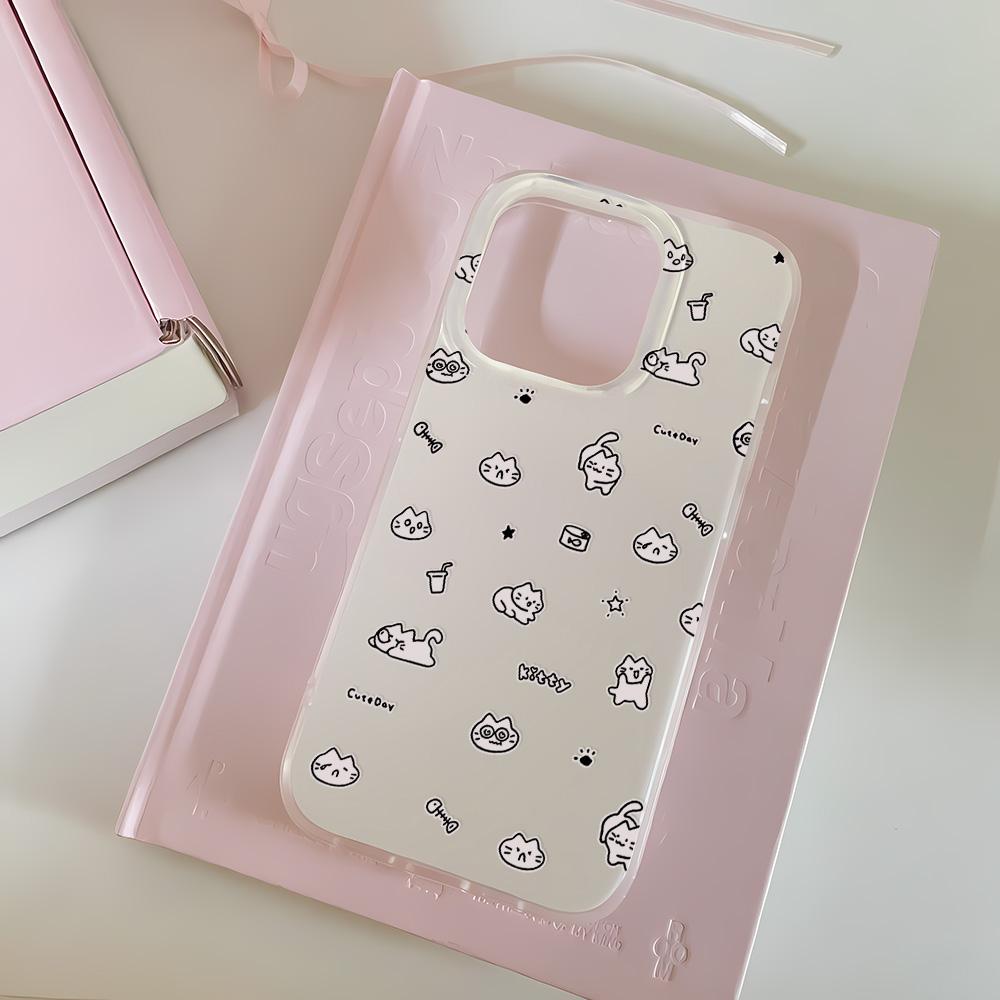 Painted Phone Case for iPhone 12 13 15 16 iPhone 16 12 13 14 15 Pro 14 15 16 Pro Max Coverage Shockproof Anti-Fingerprint Fresh Style Protective Case