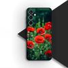 Чехол для телефона для Samsung Galaxy S25 S24 S23 FE Ultra Plus S7 Edge S25+ S23+ A56 5G Funda Корпус Мягкий чехол Цветок мака Цветение Роза