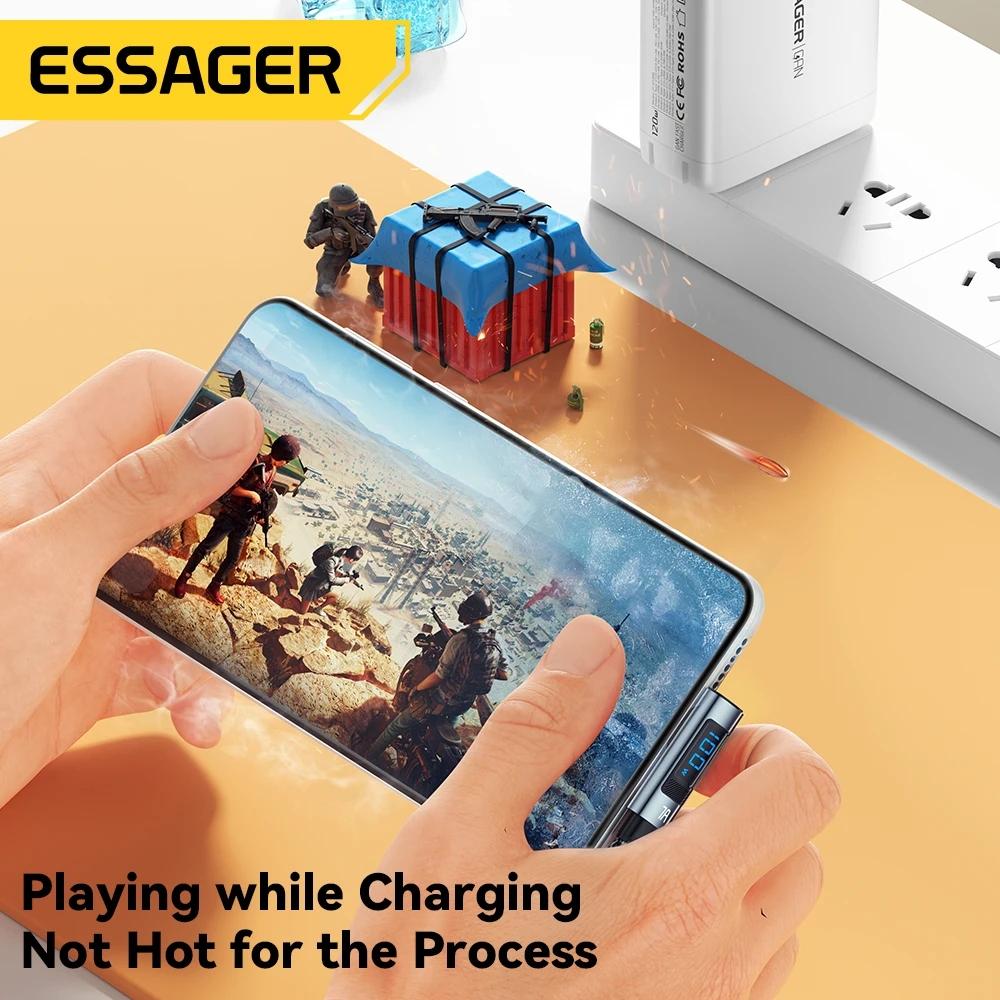 Essager 7A 100 Вт USB C кабель для быстрой зарядки цифровой дисплей локоть типа C кабель для Huawei Mate60 Pro Xiaomi Samsung Vivo шнур для передачи данных