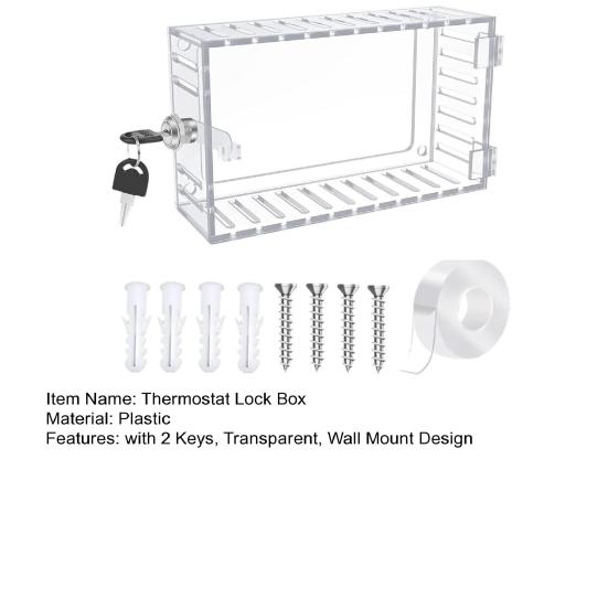 Прозрачный термостат с замком с 2 ключами для дома, квартиры, офиса, школы, настенного крепления, крышки термостата, универсального большого термостата переменного тока