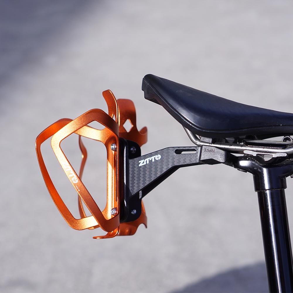 ZTTO Nylon Bike Saddle Rail Mount Dual Bottle Cage Holder Extension with Adjustable Strats for Tools Accessories Rack CR27 6