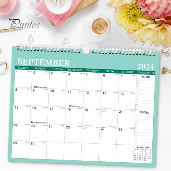 Английский календарь 2024-2025 настенный календарь тайм-менеджмент ежемесячный календарь-планировщик для домашнего офиса и школы