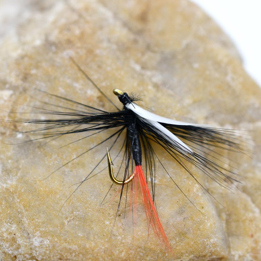 MNFT 10 шт. 12# Красный Хвост Белое Крыло Для Морской Форели/Лосося, Мушки для Рыбалки на Форель
