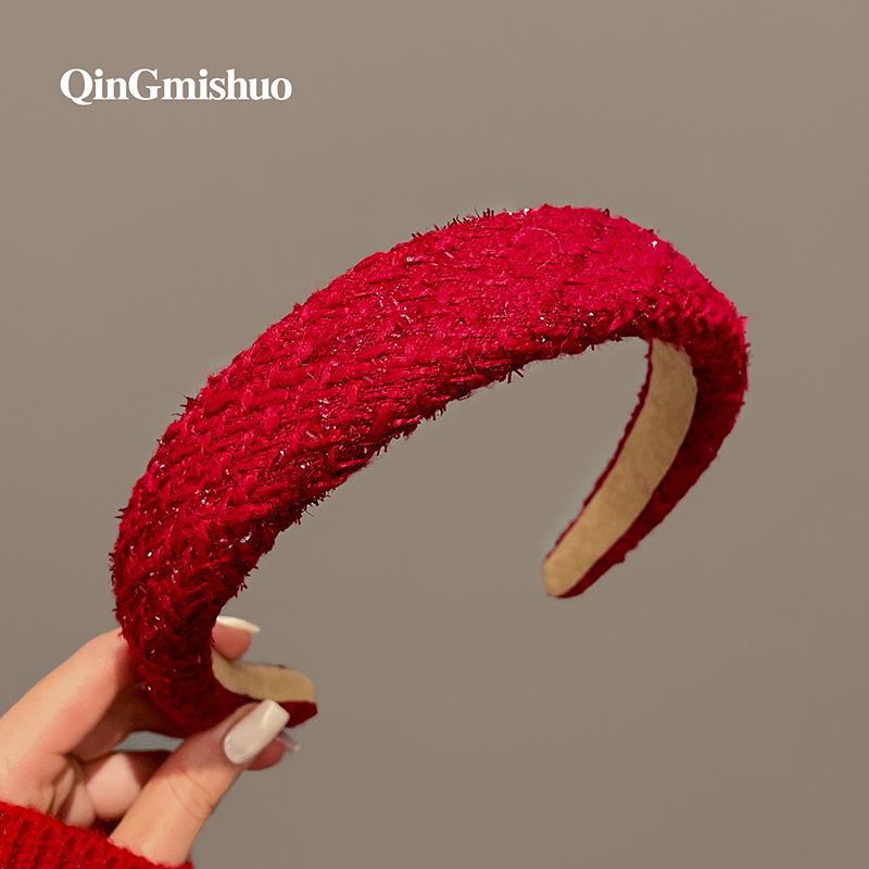 Повязка на голову вафельная конфетного цвета: Высокая тулья, Улучшенная губка для умывания лица, Широкий обруч для волос для ранней весны.