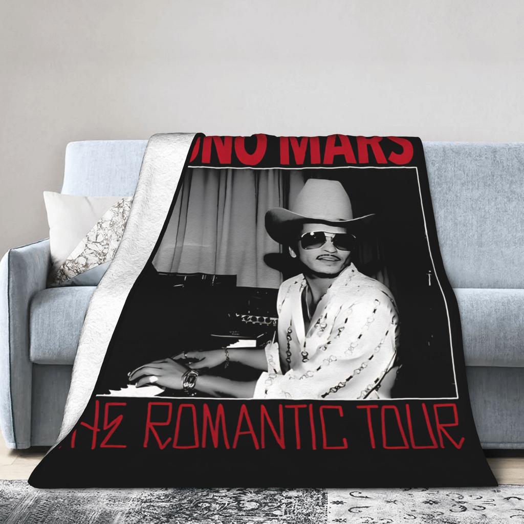 Бруно Марс The Romantic Tour Фланелевое одеяло Индивидуальные пледы для дивана Постельное белье Гостиная 125*100 см Одеяло,