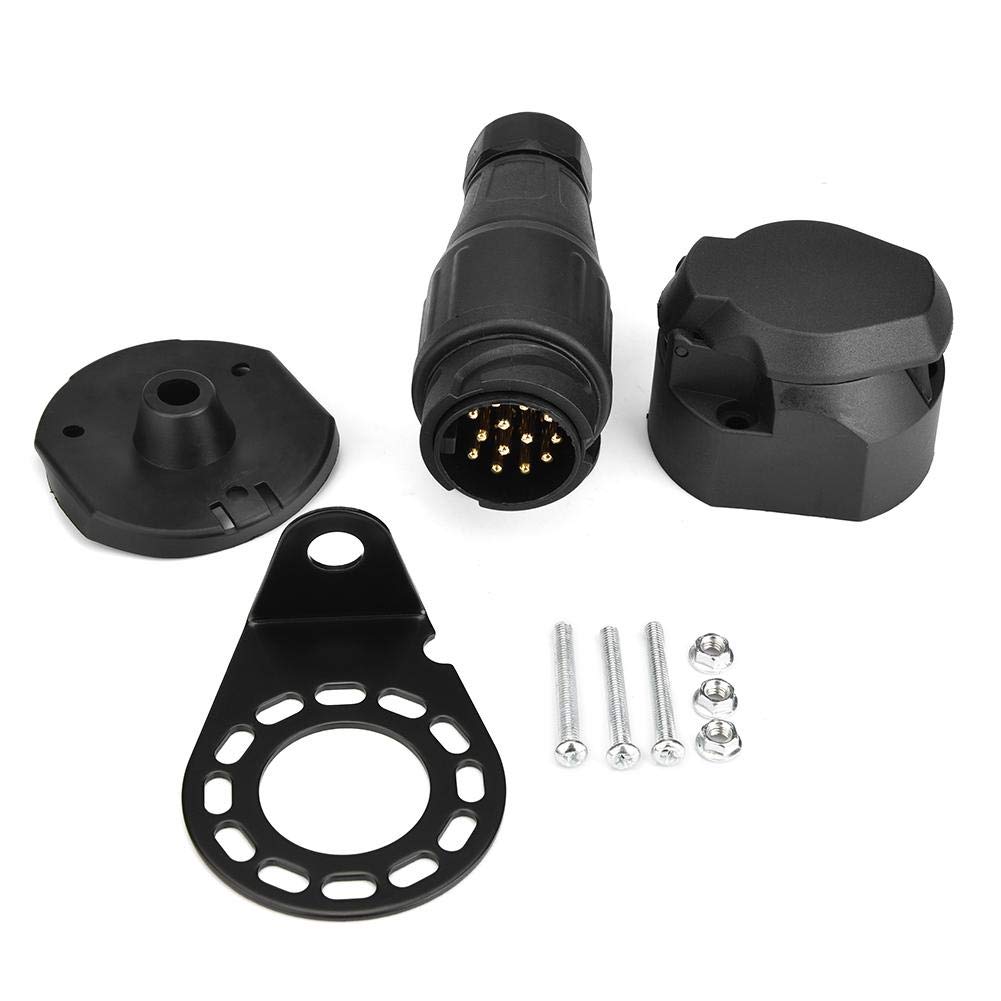 12 Volt 13 Pin Trailer Plug Socket Connector Adapter Bracket for Trailer Plug, Trailer Caravan Tow Bar