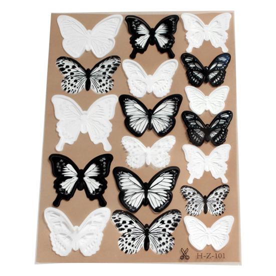 18Pcs/Set Ornamental Removable Exquisite Transparent Simulated Butterfly Wall Stickers Room Decor Wall Art Stickers AVE