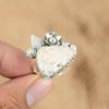 Gift For Her 925 Silver Natural Scolecite Multi Stone Flower Adjustable Ring