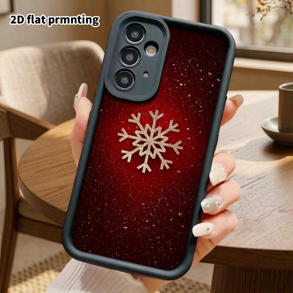 Phone Case: 2D Flat Samsung Galaxy A34 A35 M05 M06 S20 S22 S21 FE Plus 5G Layered Protective Case, Glitter Particles, Christmas and Halloween Gift