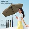 Сверхлегкий автоматический складной зонт-перо: Двойное использование: защита от солнца и дождя с тканью с эффектом памяти