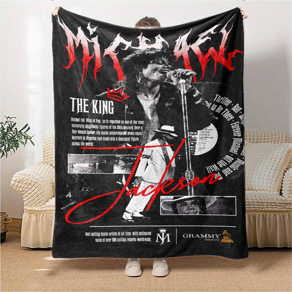 1Pc Michael Jackson King'S Legacy Blanket Soft Throw Blanket For Home Bedroom Bed Sofa Travel Office Solid Christmas Blanket