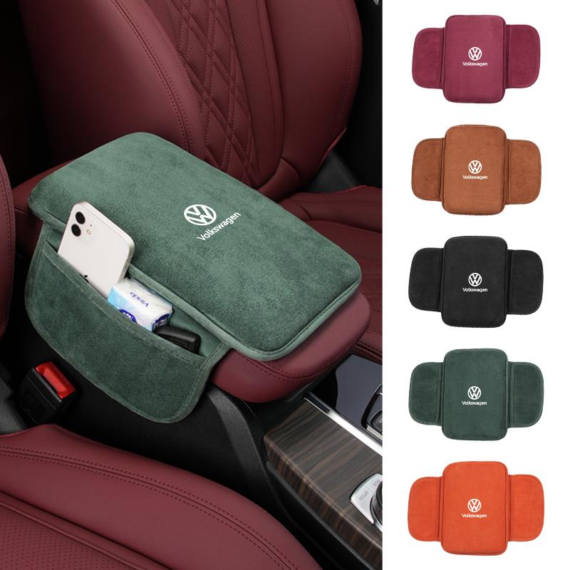 W132Styling Mouldings Car Accessories Suede Storage Armrest Cover For Volkswagen VW Polo CC Bora Golf Jetta Lavida Lamando Magotan P