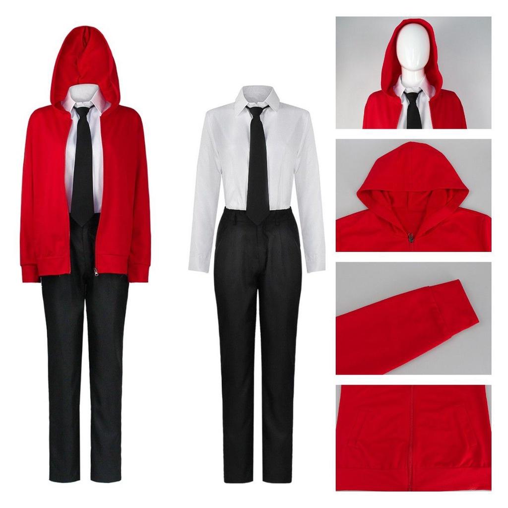 Потрясающий костюм Макимы из Человека-бензопилы с париком Рэйз для Хэллоуинской вечеринки