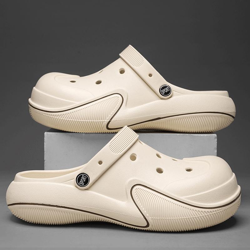 Лидер продаж, удобные мужские тапочки, сандалии на толстой подошве с круглым носком для мужчин, износостойкие летние новые стильные нескользящие туфли для пар