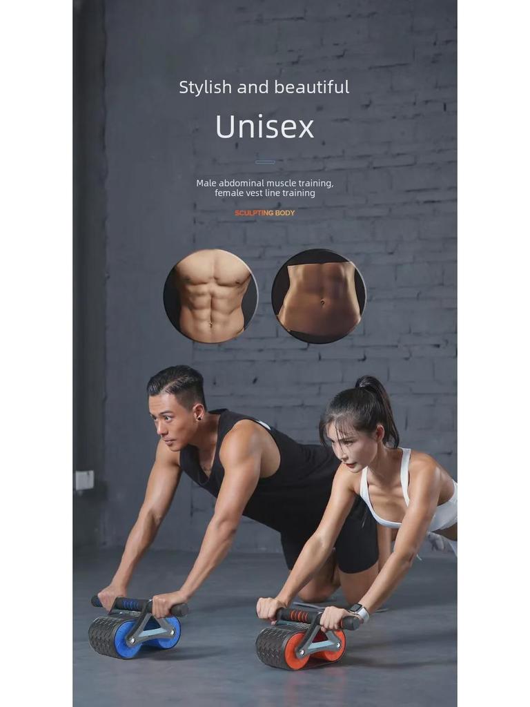 Автоматический отскок двойного брюшного колеса для фитнеса мужчин и женщин