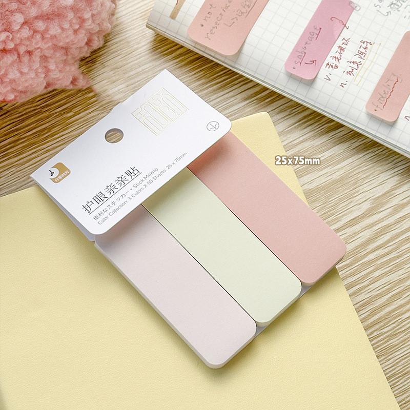 100Sheet Simplicity Sticky Note Solid Color Mini Notepad Creative Study Memo Pad for Kid Lovely Stationery Adhesive Index Note