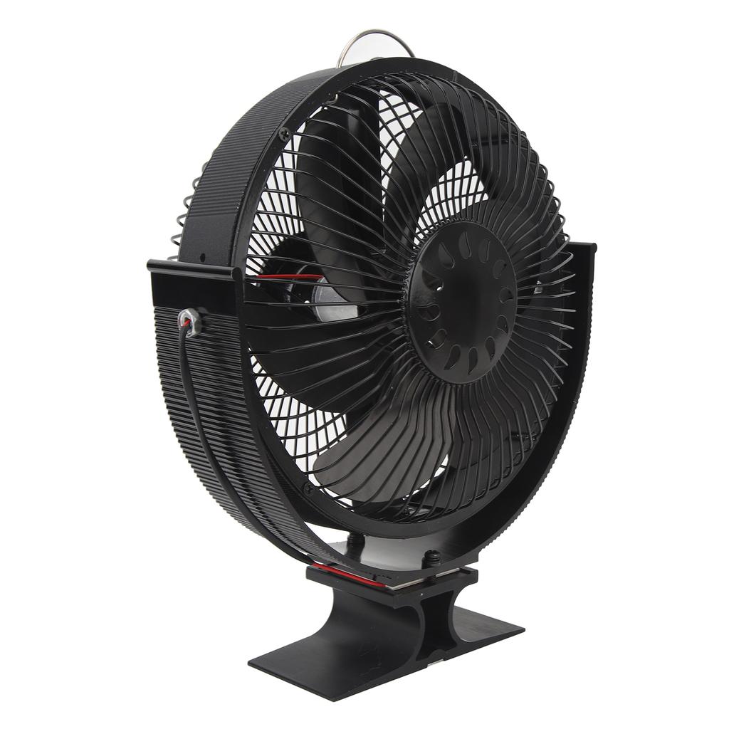 Fireplace Fans Heat Powered 6 Blades Slient with Protective Cover Handle Wood Stove Fan for Gazebo