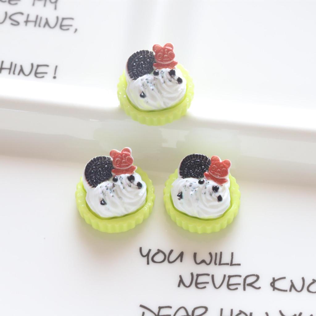 DIY Purple Sweet Potato Rice Ball Resin Toy Cake with Cream Glue Accessories