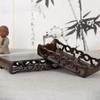 Vintage Wooden Tea Tray Rectangle Teapot Vase Display Stand Bonsai Statues Stone Pedestal Display Pedestal Flowerpot Home Decor