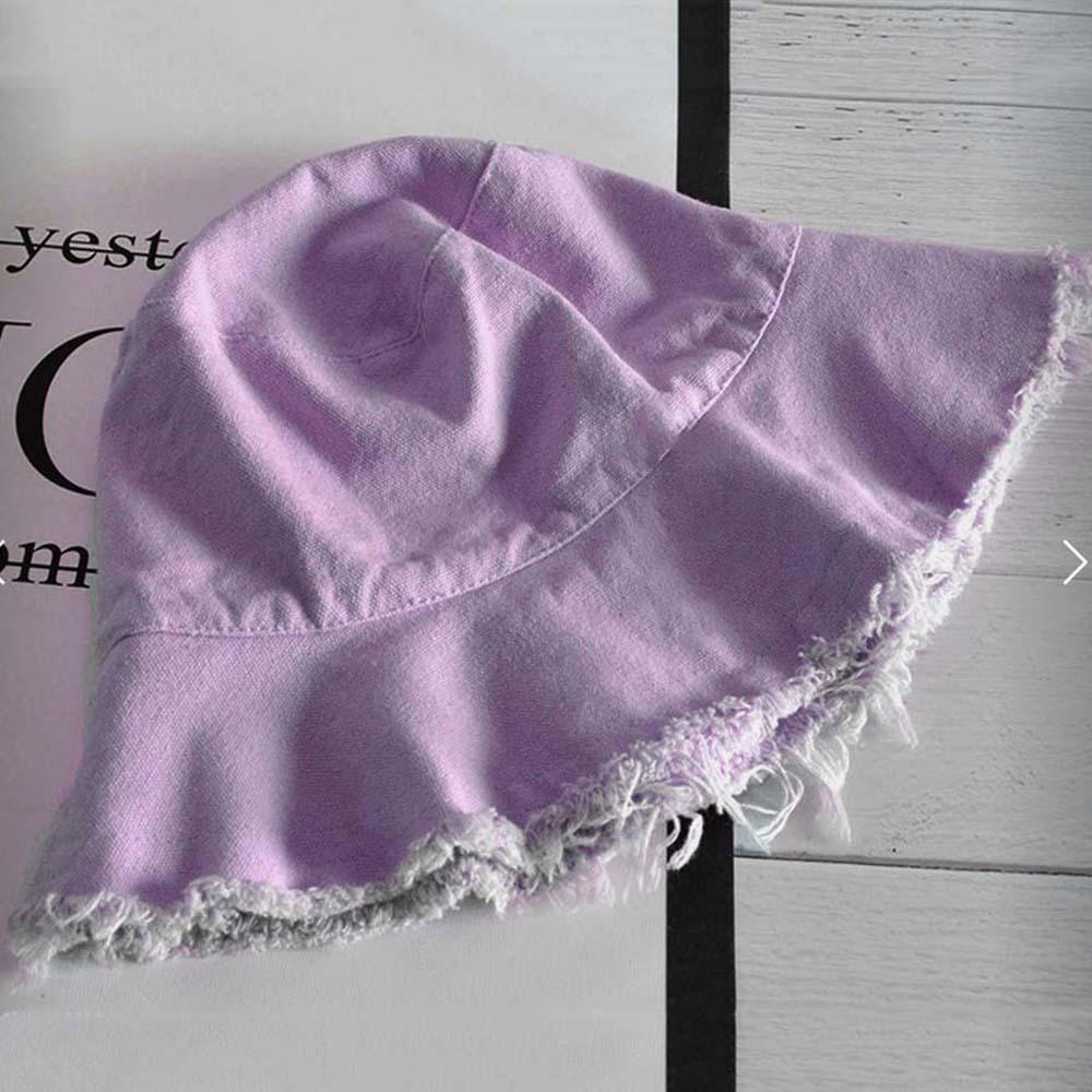 Simple Raw Edge Fisherman Hat Foldable Sun Protection Basin Cap Versatile Thin Bucket Hats Women