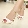 Women Sandals High Heels Peep Toe High Heels Shoes Women Wedding Shoes Gold Silver Female Footwear