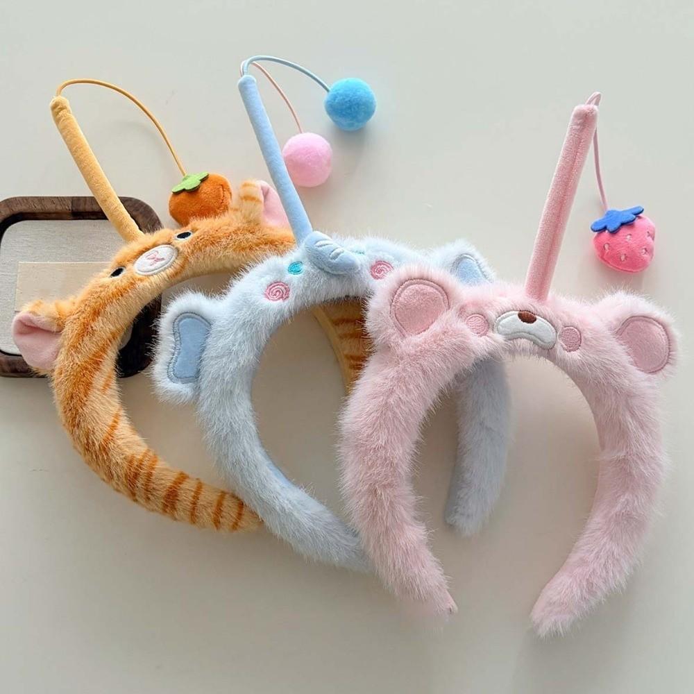 Panda Cat Fishing Plush Headband Hair Accessories Girls Cartoon Hairband Adorable Hair Hoop Women