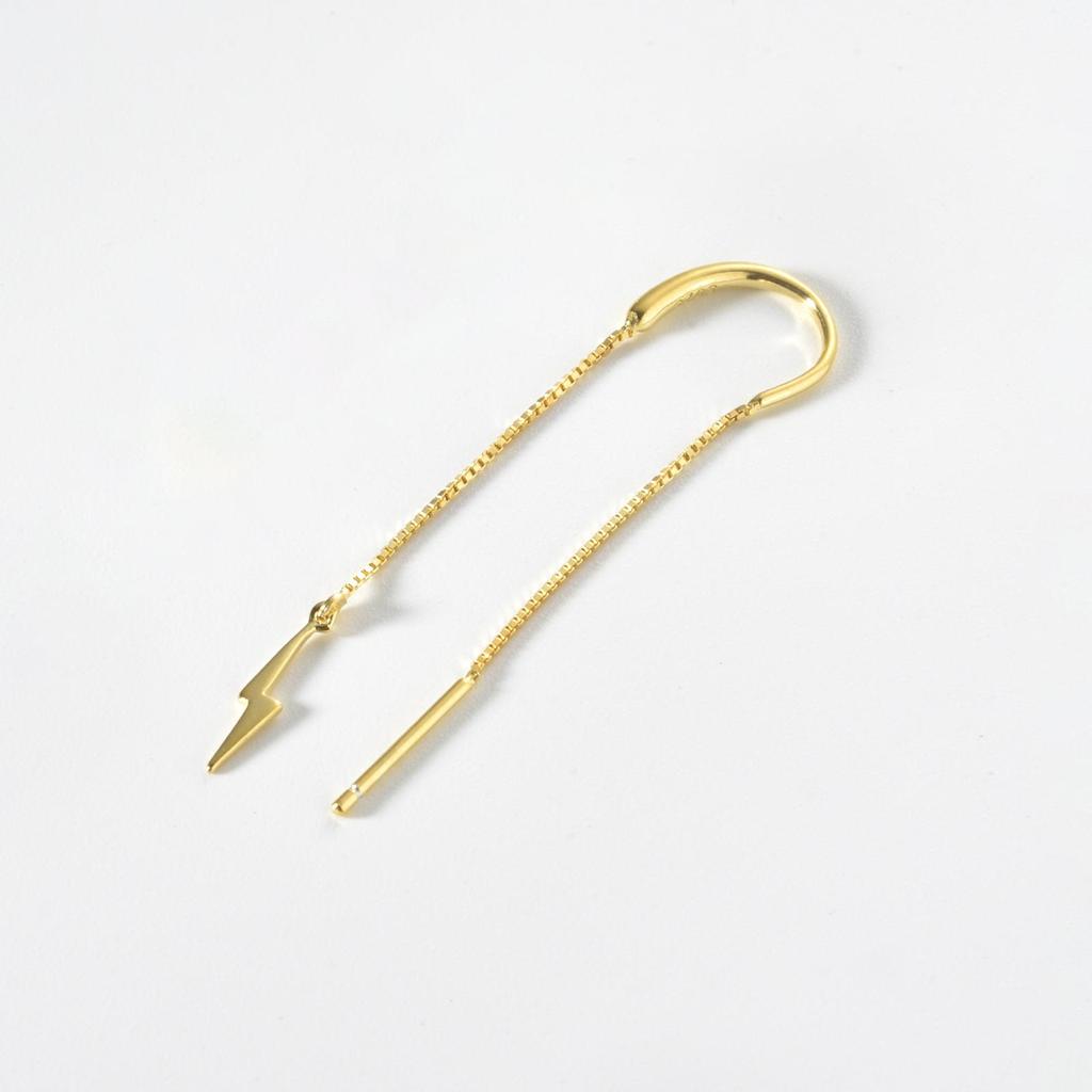 ANDYWEN Серьги-цепочки из стерлингового серебра 925 пробы с длинным шипом и пирсингом