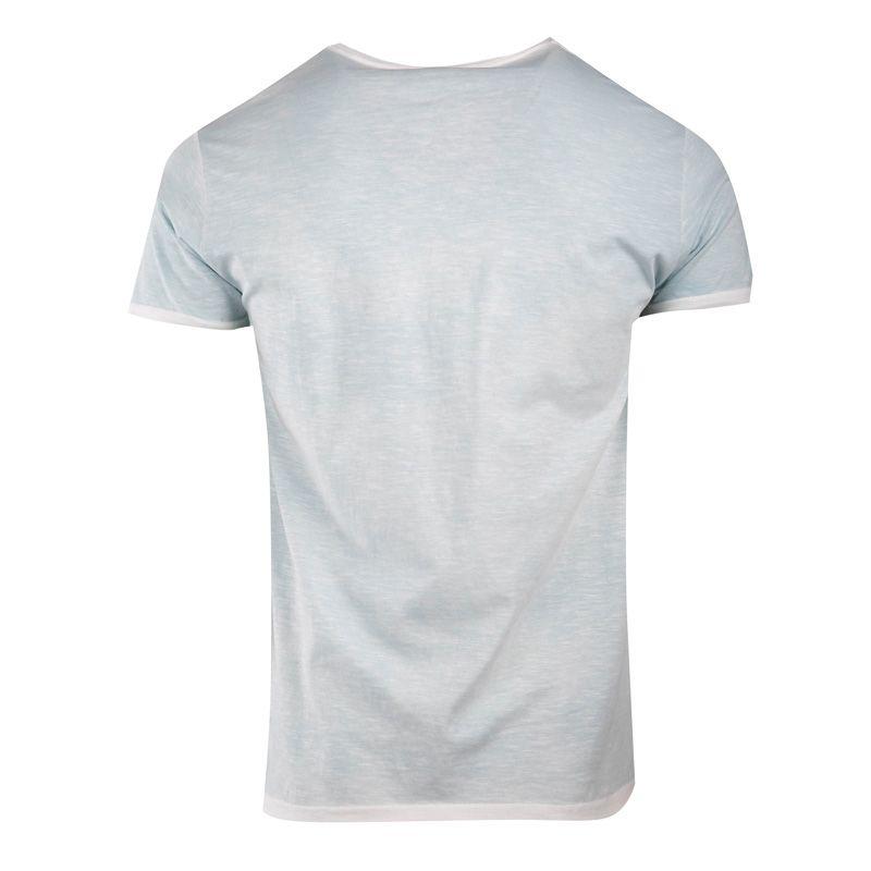 Мужская однотонная футболка с V-образным вырезом выцветшего цвета BLAGGIO