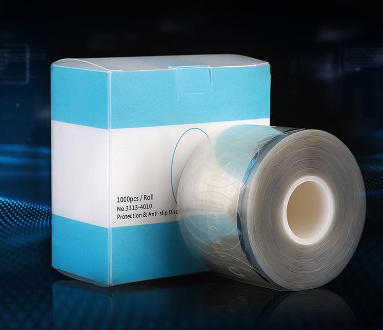 2024 Transparent Lens Blocking Pads Anti-Slip Sticker for Optical Glasses CE Certified White Blue Red 1000 Pads/Roll