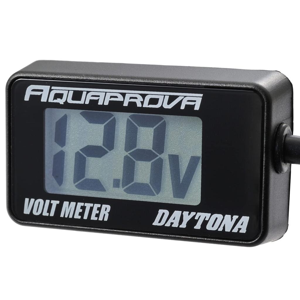Daytona AQUAPROVA 92386 Voltmeter for Motorcycles, Digital, Waterproof, Backlight, Compact, Voltmeter