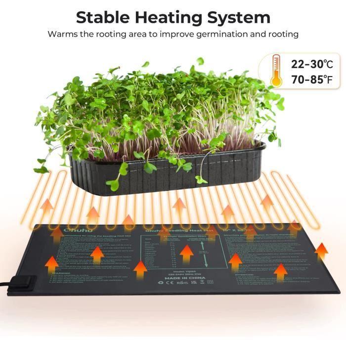 Ohuhu Semis Heating Mat 25 X 52 Cm, Propagation Mat for Germination Seedlings Gardening Electronic Heating Device308