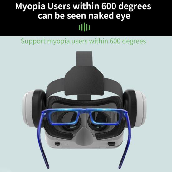 VR Glasses Adjustable 100-Degree Viewing Angle Stereo Sound Ultra-Clear Lens One-click Answer Watch Video Virtual Reality Goggles 3D Glasses