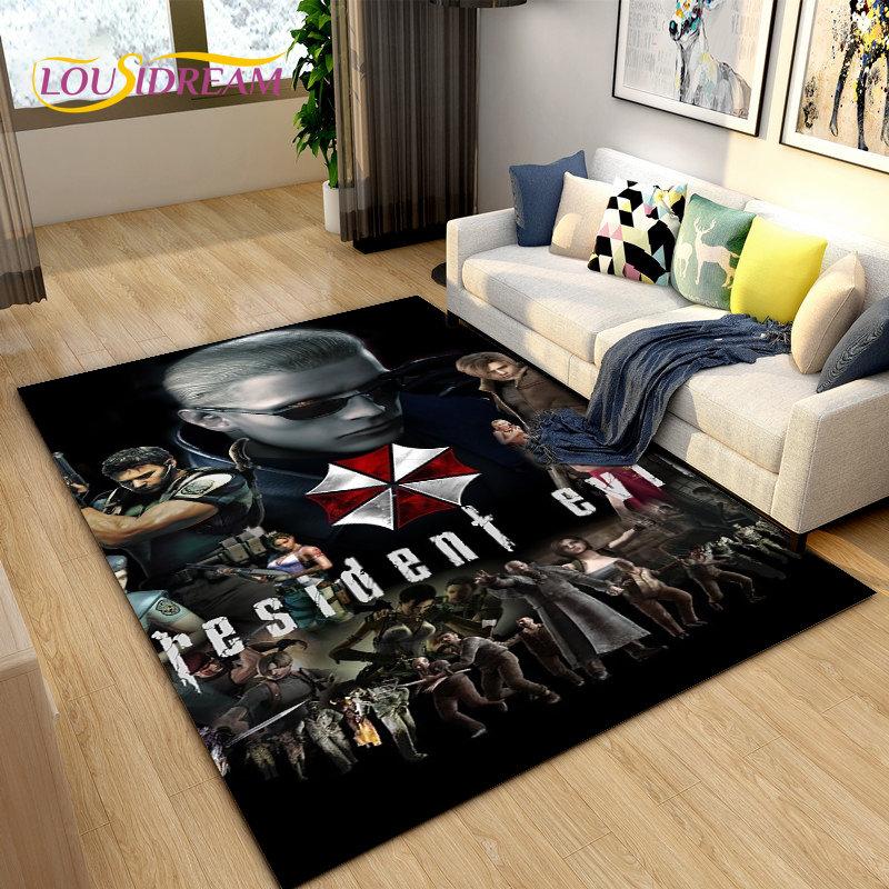 Ковер Resident Evil Game Gamer Большой, Ковер для Гостиной Спальни Дивана Прихожей Декор, Кухонный Нескользящий Коврик 3D