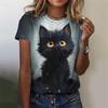 3D Printed Cute Animal T Shirt for Women Funny Cat Pattern Tees Summer Harajuku T-Shirts Round Neck Tops Loose Short Sleeves Tshirt