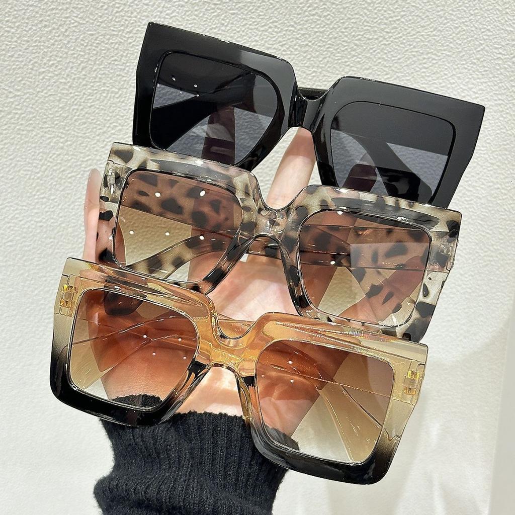 Fashion large-frame sunglasses for women's high-end sense, hot-selling anti-ultraviolet versatile street shot square sunglasses for men