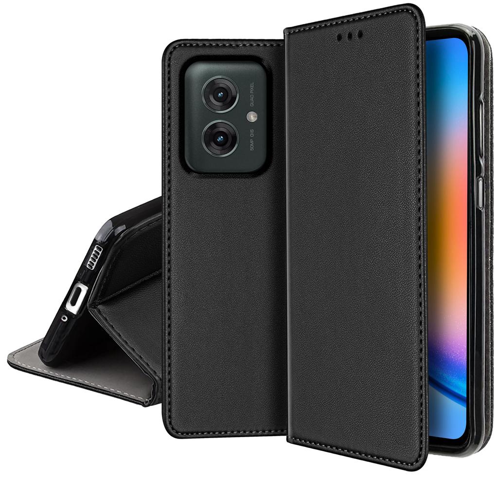 LEATHER CASE for MOTOROLA MOTO G55 5G MAGNETIC BOOK CASE TOKRA GLASS 9H