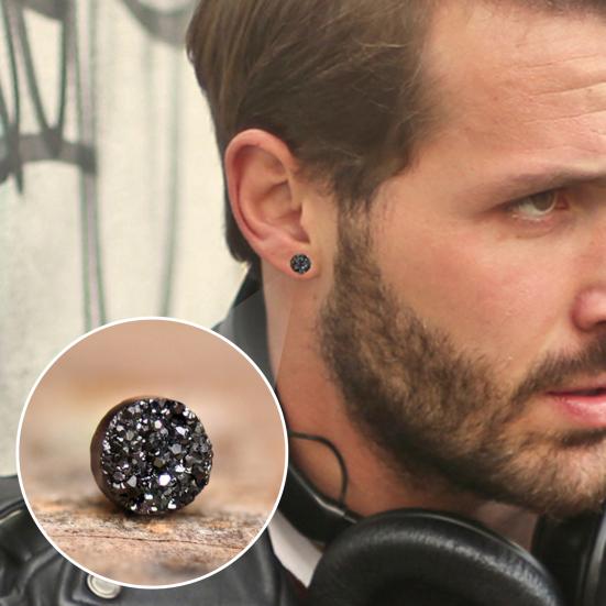 1 пара зажимов для ушей, блестящие, непрокалывающие, безболезненные, с геометрическим гальваническим покрытием, для женщин и мужчин, магнитные шпильки