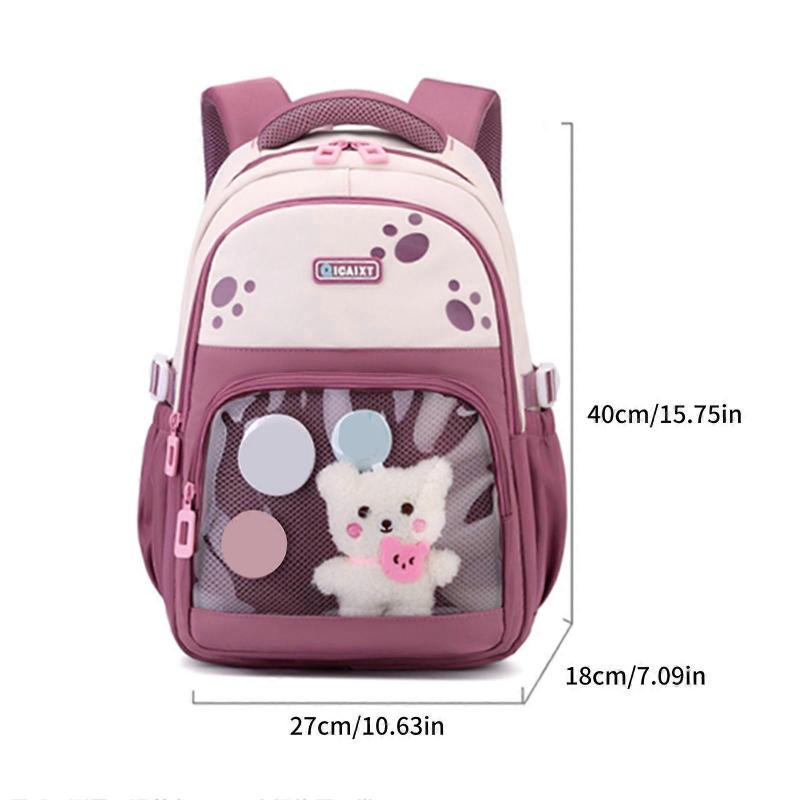 Cartoon Backpack Spacious And Comfortable School Bag Casual Daypack Book Bags For Daily Use School And Activities Light purple