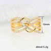 Huitan Trendy Cross Rings Women Wedding Bands Accessories with Dazzling CZ Twist Modern Fashion Female Jewelry