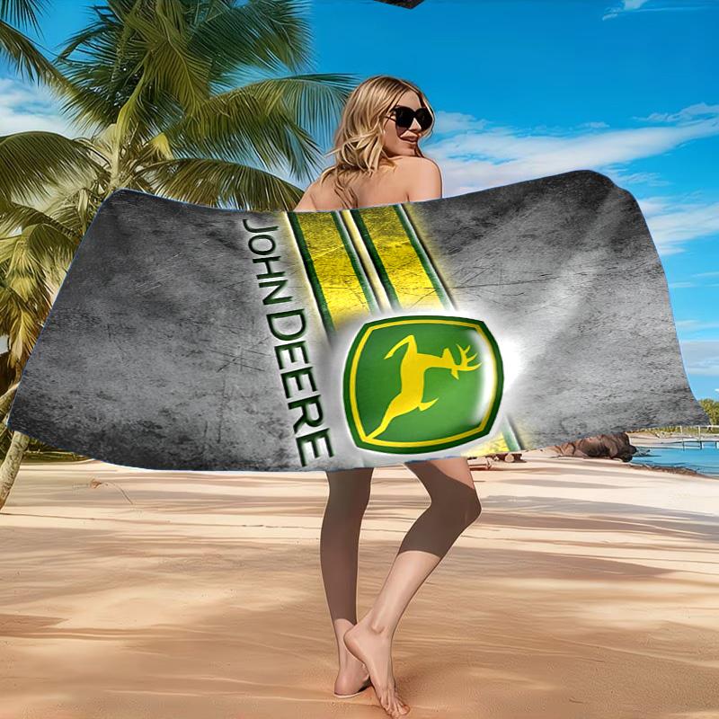 Пляжное полотенце John Deere, Быстросохнущее, Легко ухаживать, Подходит как для фитнеса, так и для пляжного отдыха, Спортивный незаменимый аксессуар