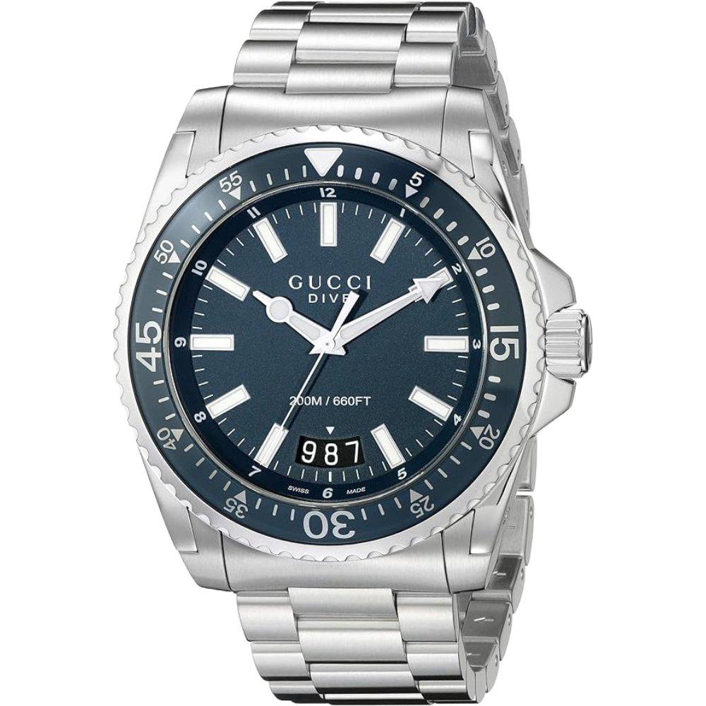 Gucci YA136203 Dive Blue Dial Нержавеющая сталь Мужские часы