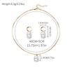 1 SET Zinc Alloy Faux Pearl Jewelry Set For Women, Elegant Necklace & Hoop Earrings Set, Classic Minimalist Jewelry Gift