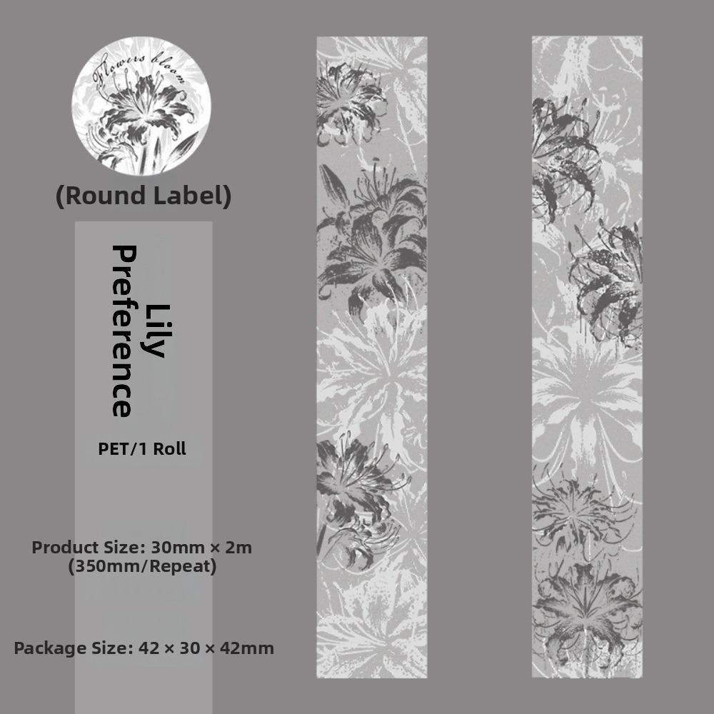 Decorative Adhesive Flowers Bloom Series Tape Collage Scrapbooking Tape for Paper Craft