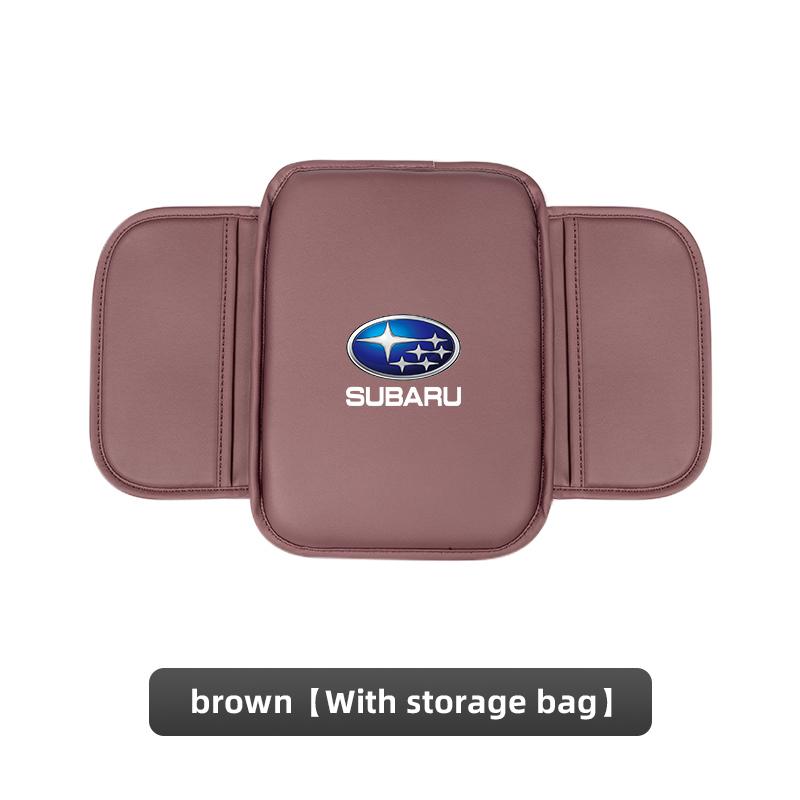 Leather Car Armrest Box Pad Mat Storage Pocket Organizer For Subaru STI Impreza Legacy WRX BRZ Forester Outback Crosstrek Levorg