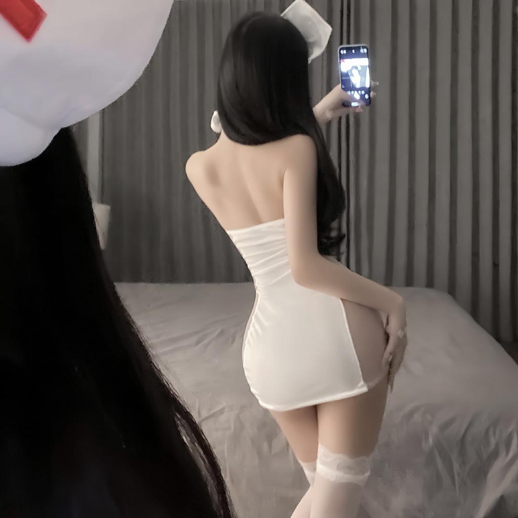 Sexy lingerie suspender lace perspective nurse hot passion bed uniforms sexy suit underwear